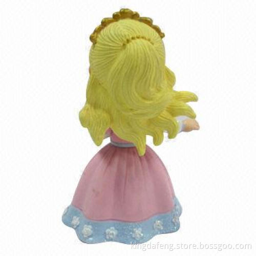 Plastic Action Figure with Movable Skirt, 7.7cm Height